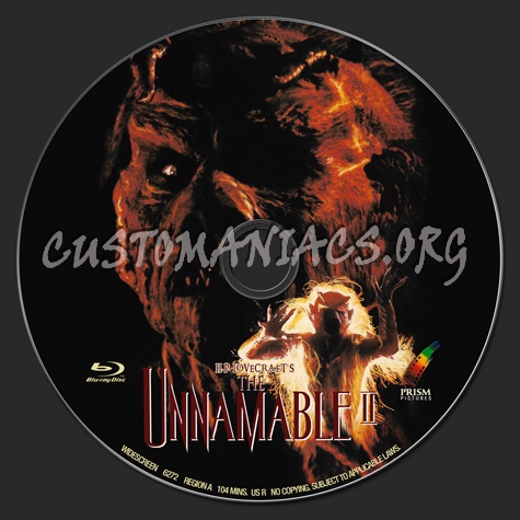 The Unnamable II - The Statement of Randolph Carter blu-ray label