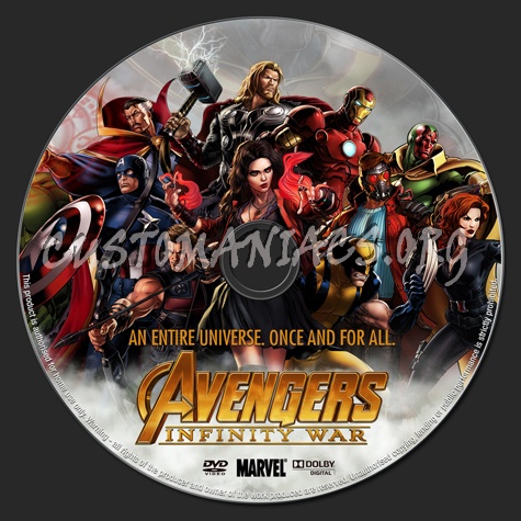 Avengers: Infinity War dvd label