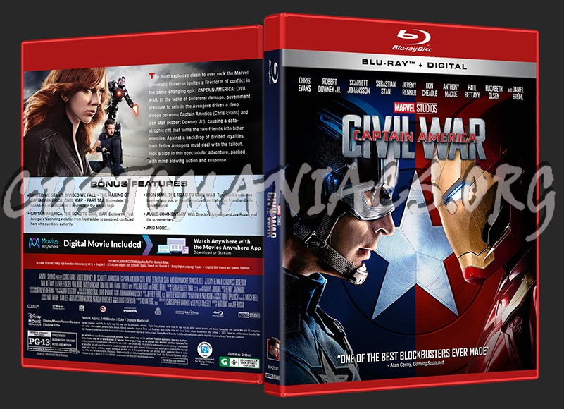 Captain America: Civil War (2D/3D/4K) blu-ray cover