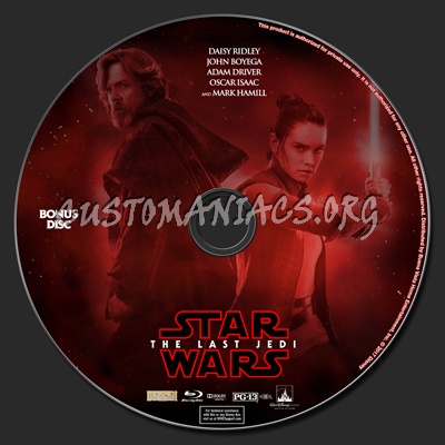 Star Wars: The Last Jedi (2D & 3D) + Bonus Disc blu-ray label