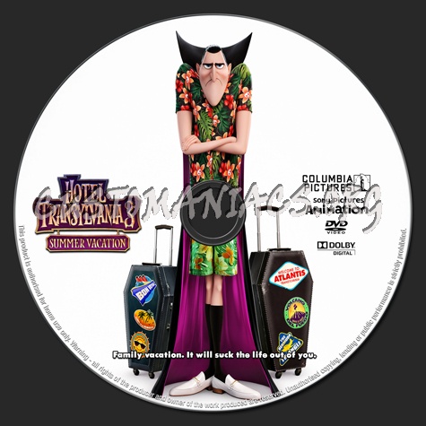 Hotel Transylvania 3: Summer Vacation dvd label