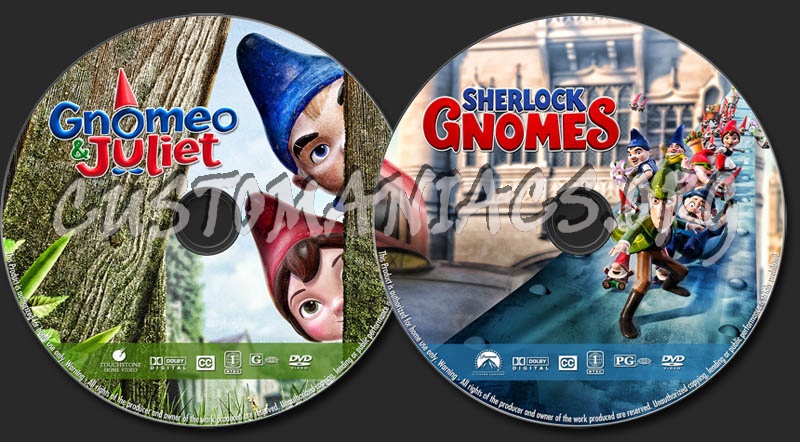 Gnomeo & Juliet / Sherlock Gnomes Double Feature dvd label