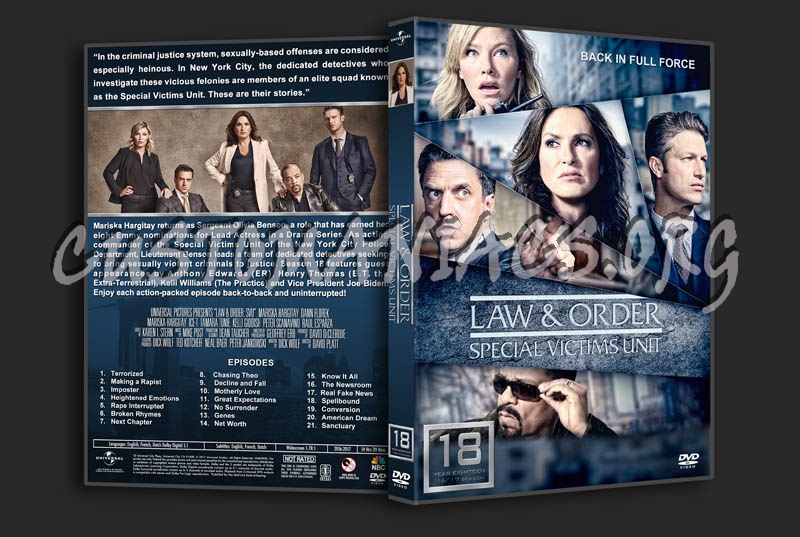 Law & Order: Special Victims Unit - Season 18 dvd cover