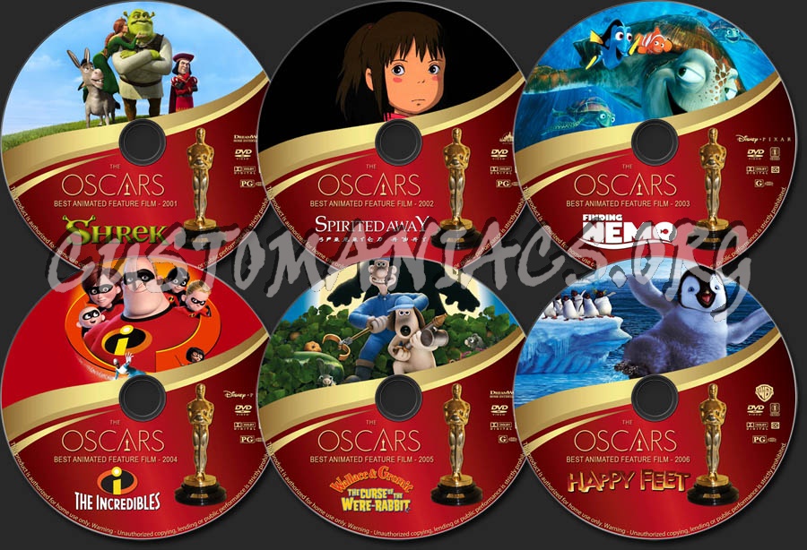 The Oscars: Best Animated Feature Film - Volume 1 (2001-2006) dvd label