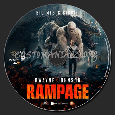 Rampage (2018) 2D & 3D blu-ray label