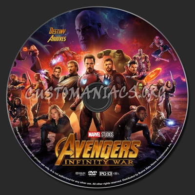 Avengers: Infinity War dvd label