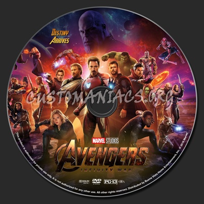 Avengers: Infinity War dvd label