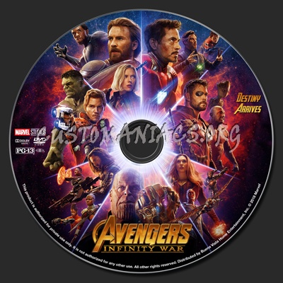 Avengers: Infinity War dvd label