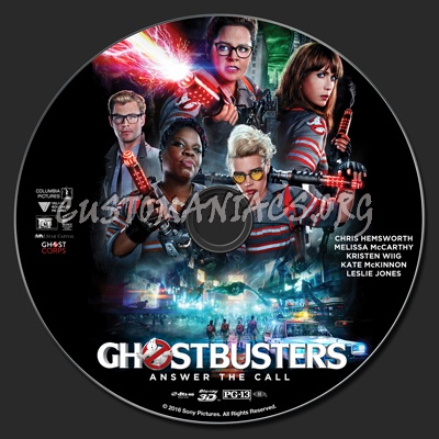Ghostbusters (2016) 2D or 3D blu-ray label
