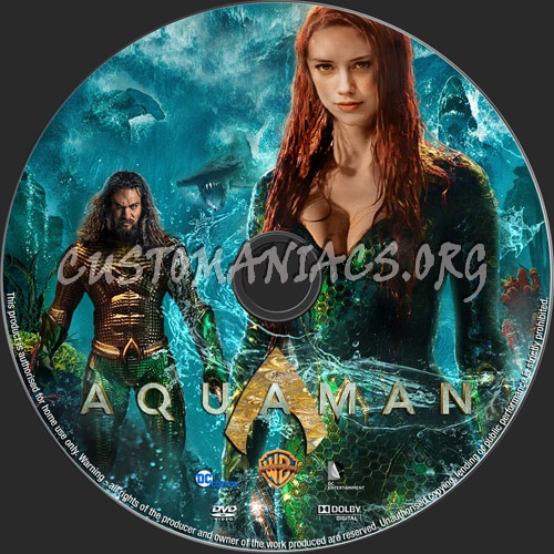 Aquaman 2018 dvd label