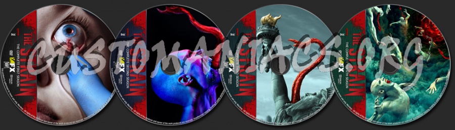 The Strain Seasons 1-4 dvd label