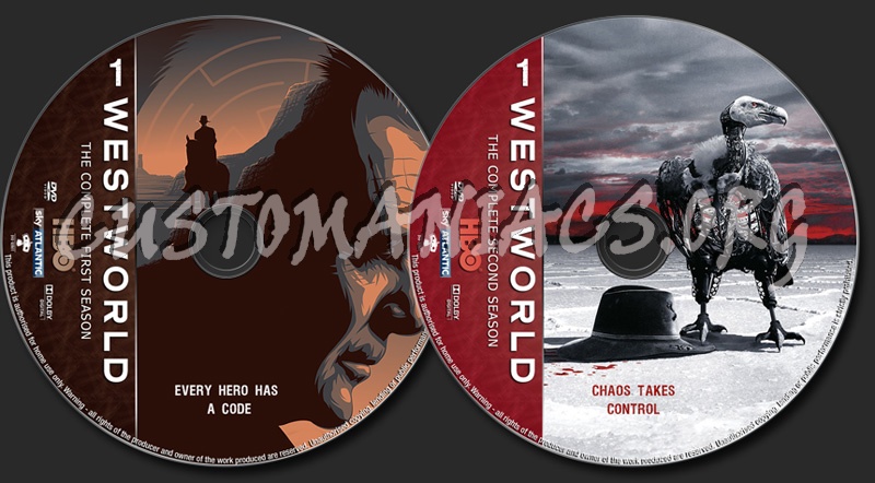 Westworld Seasons 1-2 dvd label