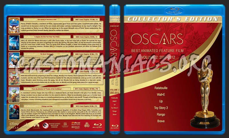 The Oscars: Best Animated Feature Film - Volume 2 (2007-2012) blu-ray cover