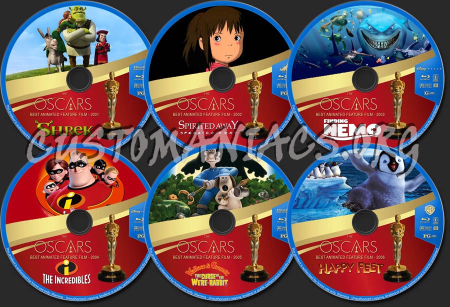 The Oscars: Best Animated Feature Film - Volume 1 (2001-2006) blu-ray label