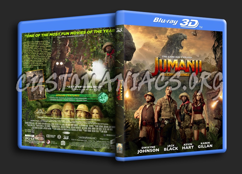 Jumanji: Welcome To The Jungle 3D dvd cover