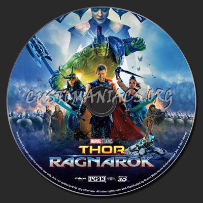 Thor: Ragnarok 2D & 3D blu-ray label
