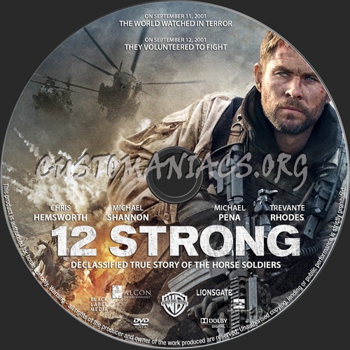 12 Strong dvd label