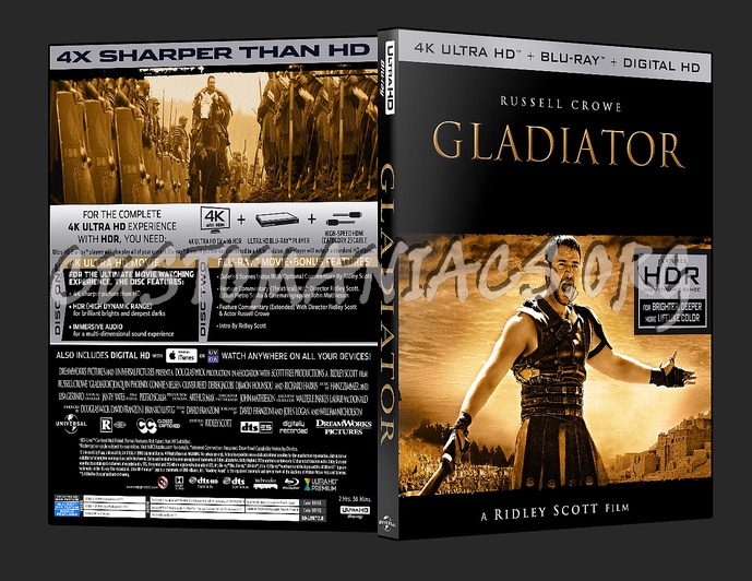 Gladiator 4K blu-ray cover