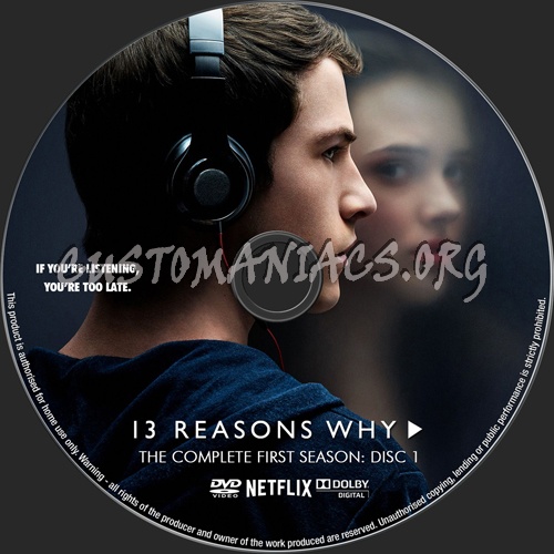 13 Reasons Why Season 1 dvd label