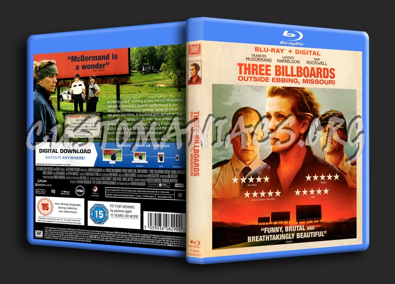 Three Billboards Outside Ebbing, Missouri blu-ray cover