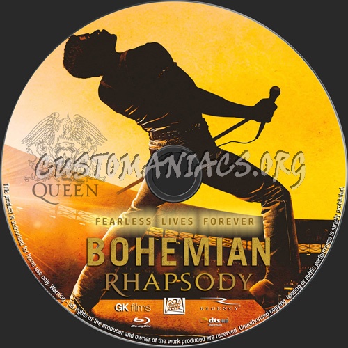 Bohemian Rhapsody blu-ray label