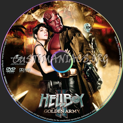 Hellboy 2 The Golden Army dvd label