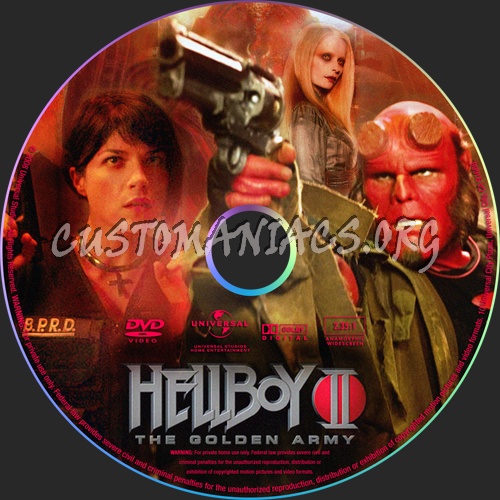 Hellboy 2 The Golden Army dvd label