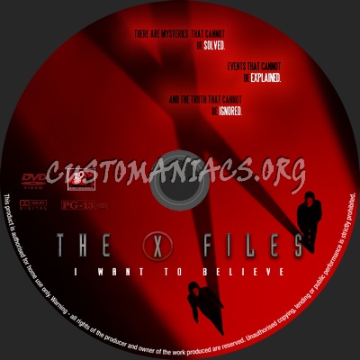 The X-Files I Want to Believe dvd label