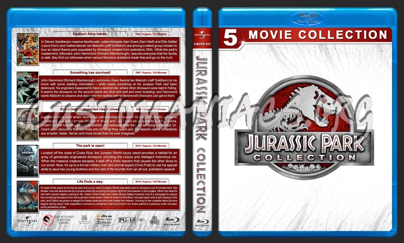 Jurassic Park Collection (5) blu-ray cover