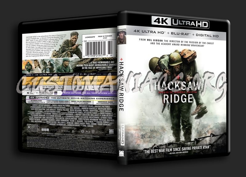 Hacksaw Ridge 4K blu-ray cover