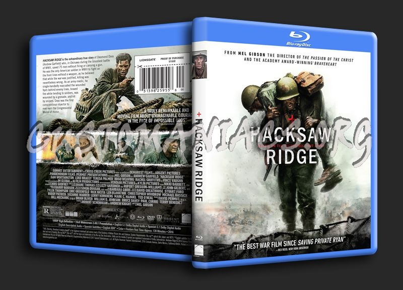 Hacksaw Ridge blu-ray cover