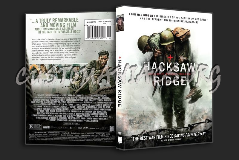 Hacksaw Ridge dvd cover