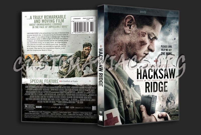 Hacksaw Ridge dvd cover