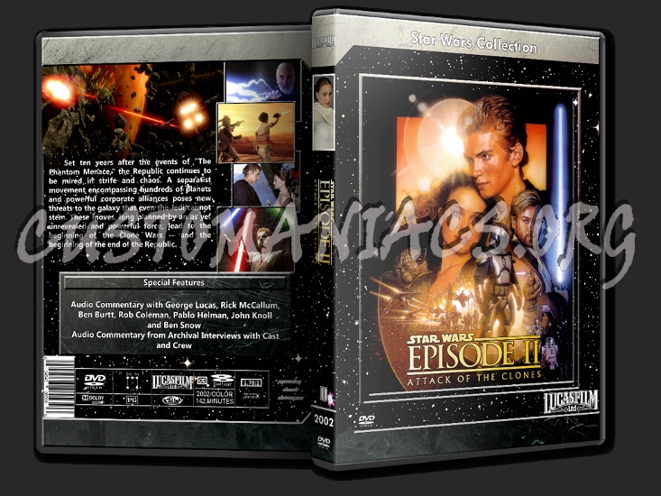 Star Wars Attack of The Clones dvd cover