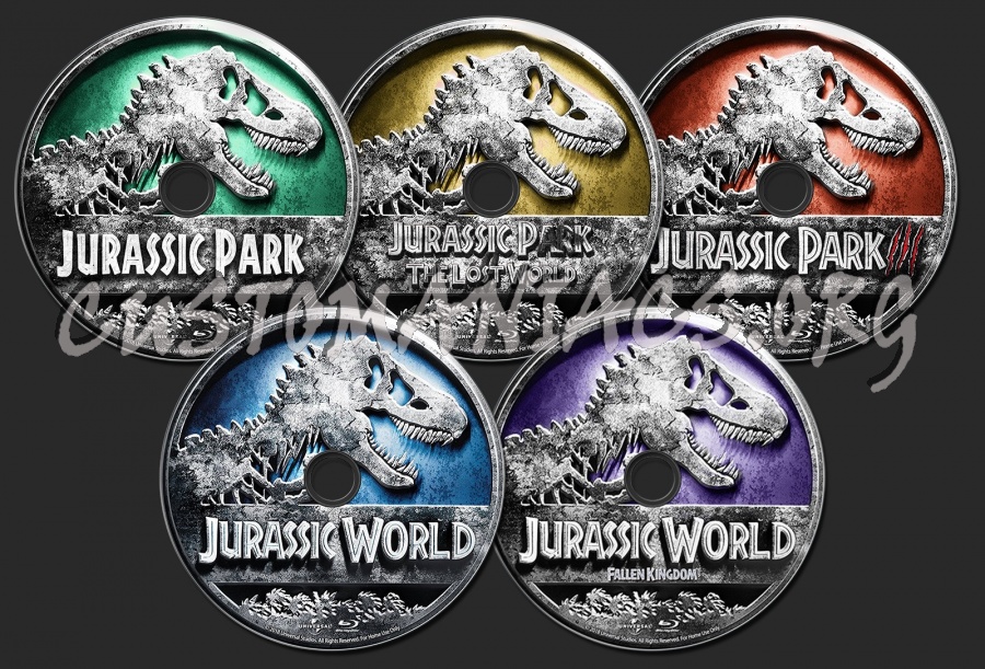 Jurassic Park / World Collection blu-ray label