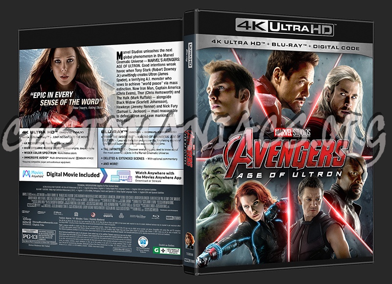 Avengers: Age of Ultron (2D/3D/4K) blu-ray cover