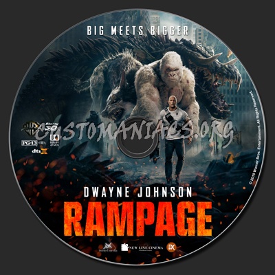 Rampage (2018) 2D & 3D blu-ray label