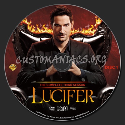 Lucifer Season 3 dvd label