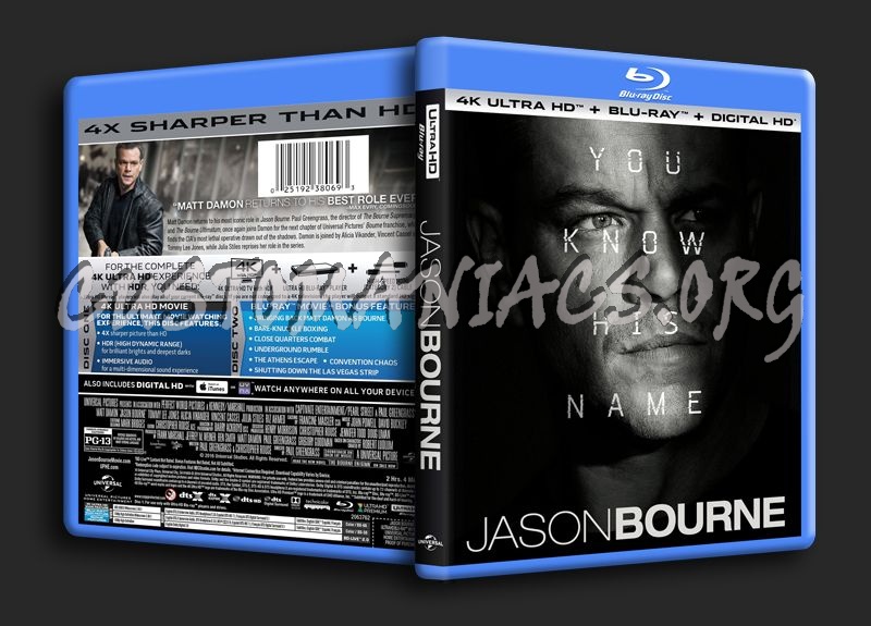 Jason Bourne 4K blu-ray cover