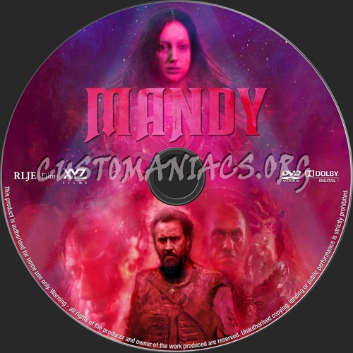 Mandy (2018) dvd label