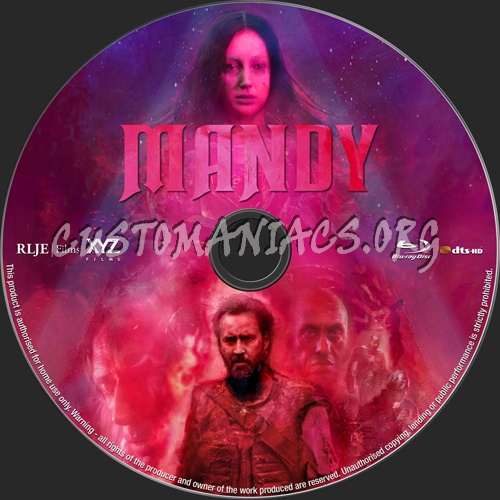 Mandy (2018) blu-ray label