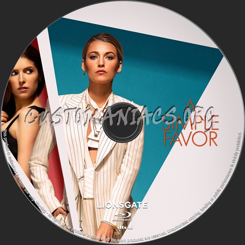 A Simple Favor (2018) blu-ray label