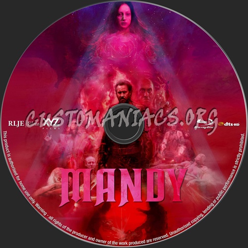 Mandy (2018) blu-ray label