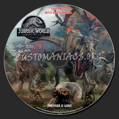 Jurassic World: Fallen Kingdom (2D & 3D) blu-ray label