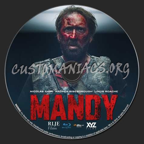 Mandy (2018) blu-ray label