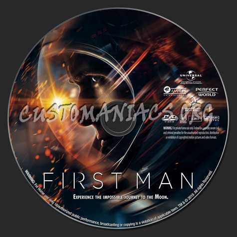 First Man (2018) dvd label