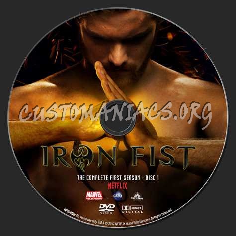Iron Fist Season 1 dvd label