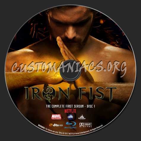 Iron Fist Season 1 blu-ray label