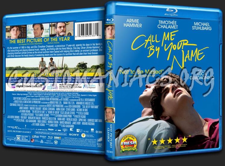 Call Me By Your Name blu-ray cover