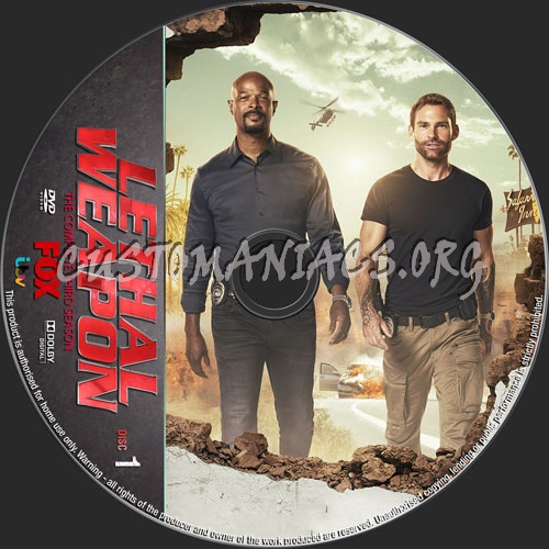 Lethal Weapon Season 3 dvd label